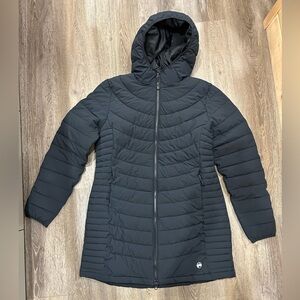 Women's Hooded Black Puffer Coat